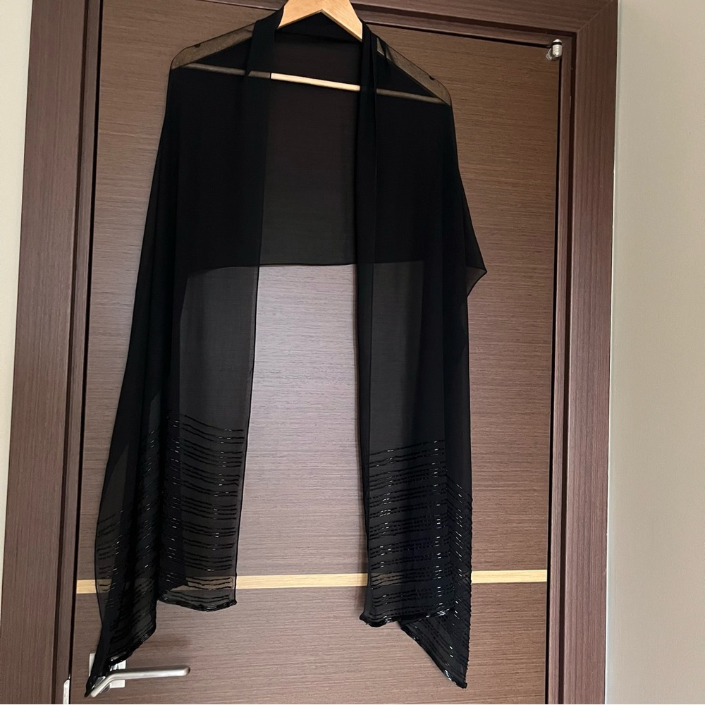 Mesh Sequined Shawl Wrap Scarf - image 1